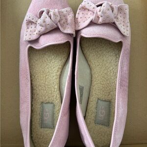 UGG Pink Flats with Studded Bow